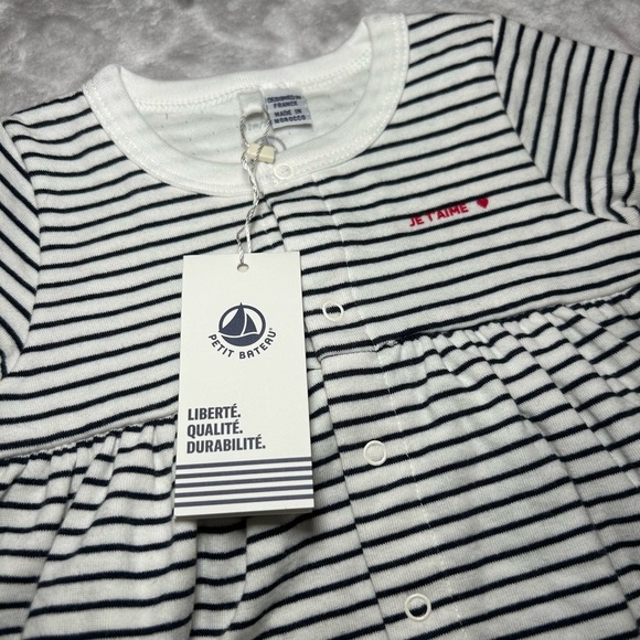 NWT PETIT BADEAU Baby Girl’s Long Sleeve Dress with Leggings- Multi/ Size 12M - Picture 5 of 14